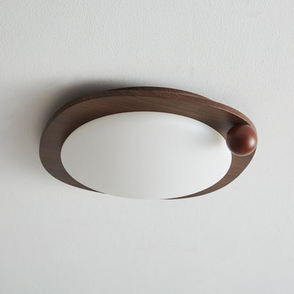 Amalphi Ceiling Light | Walnut Wood Grain | White Shade