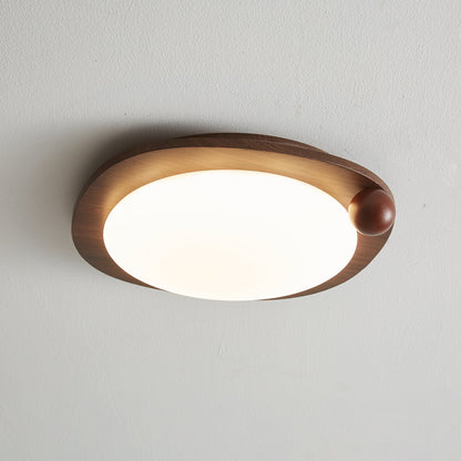 Amalphi Ceiling Light | Walnut Wood Grain | White Shade