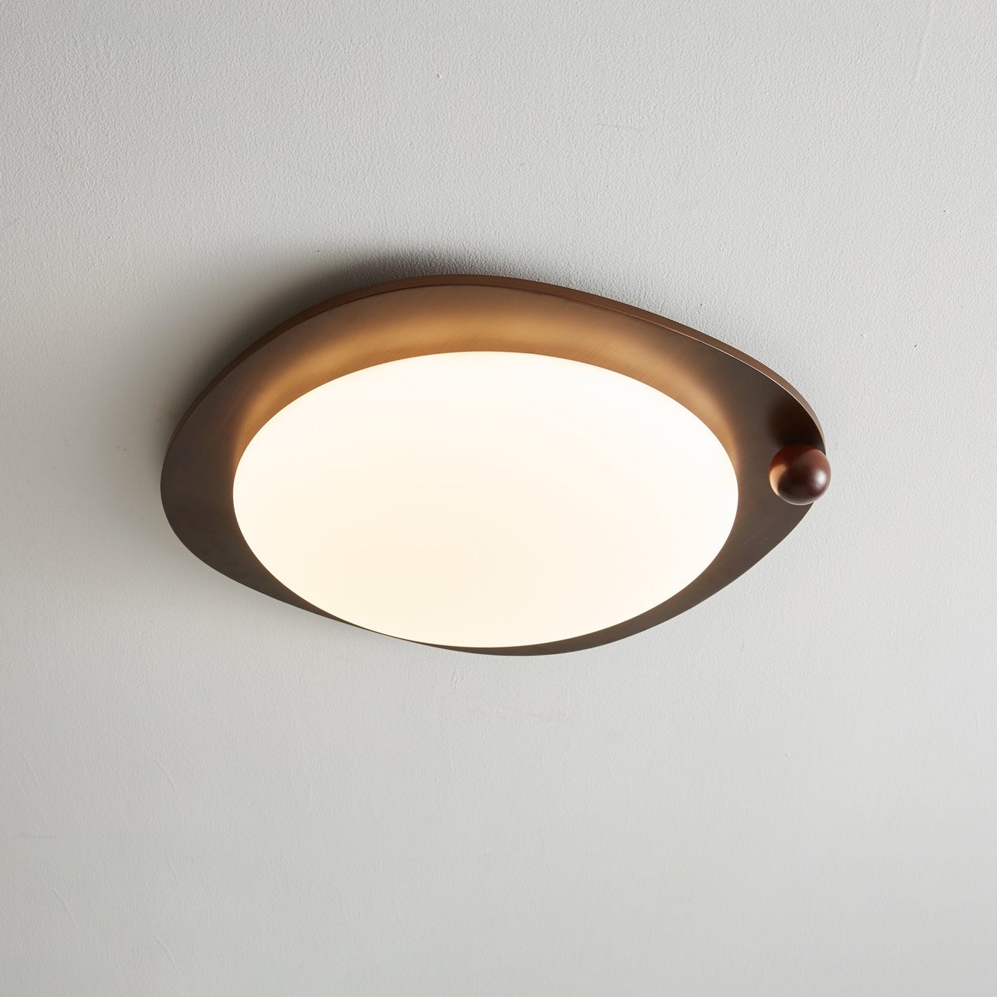 Amalphi Ceiling Light | Walnut Wood Grain | White Shade