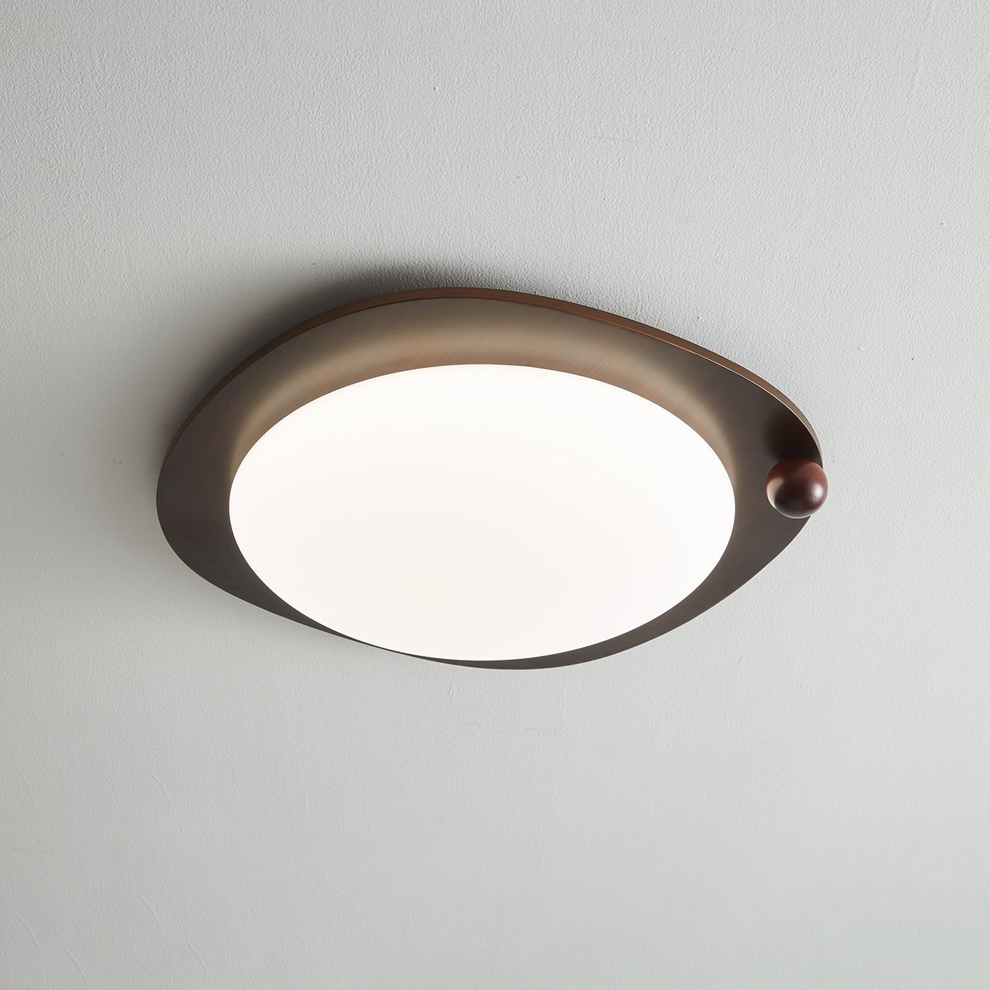 Amalphi Ceiling Light | Walnut Wood Grain | White Shade
