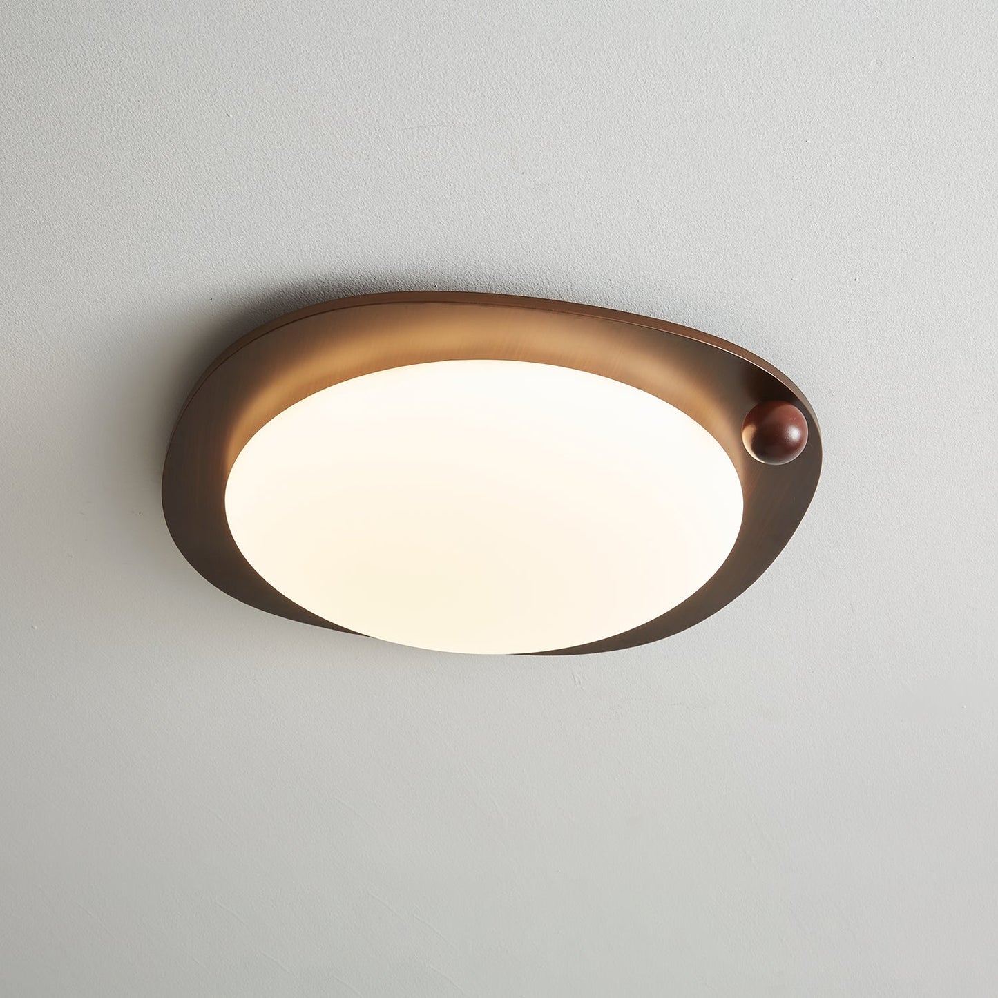 Amalphi Ceiling Light | Walnut Wood Grain | White Shade