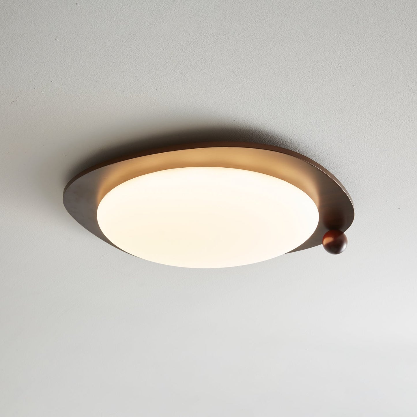 Amalphi Ceiling Light | Walnut Wood Grain | White Shade