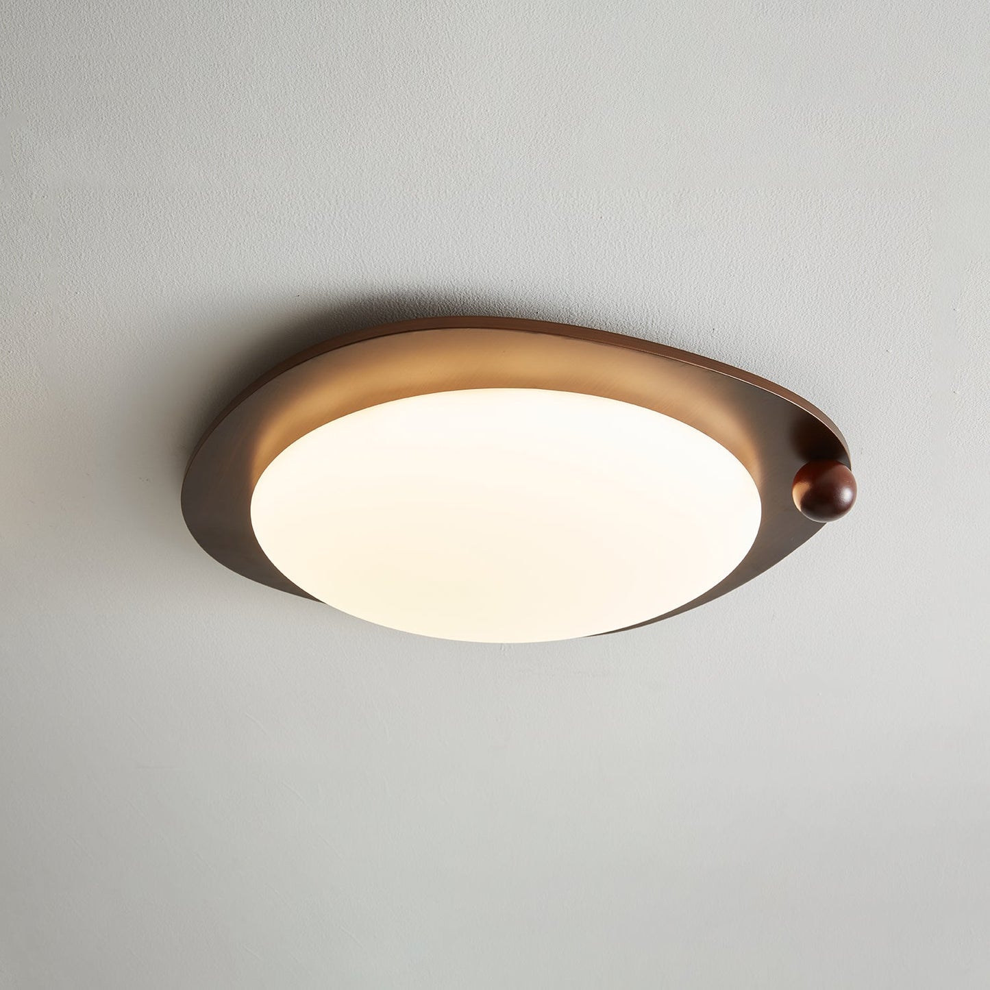 Amalphi Ceiling Light | Walnut Wood Grain | White Shade