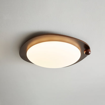 Amalphi Ceiling Light | Walnut Wood Grain | White Shade
