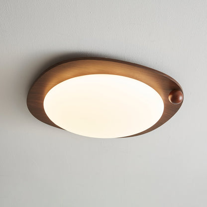 Amalphi Ceiling Light | Walnut Wood Grain | White Shade
