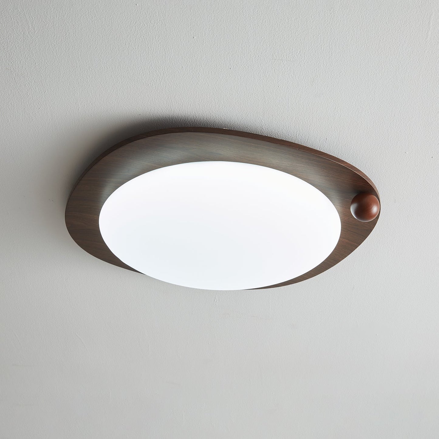 Amalphi Ceiling Light | Walnut Wood Grain | White Shade