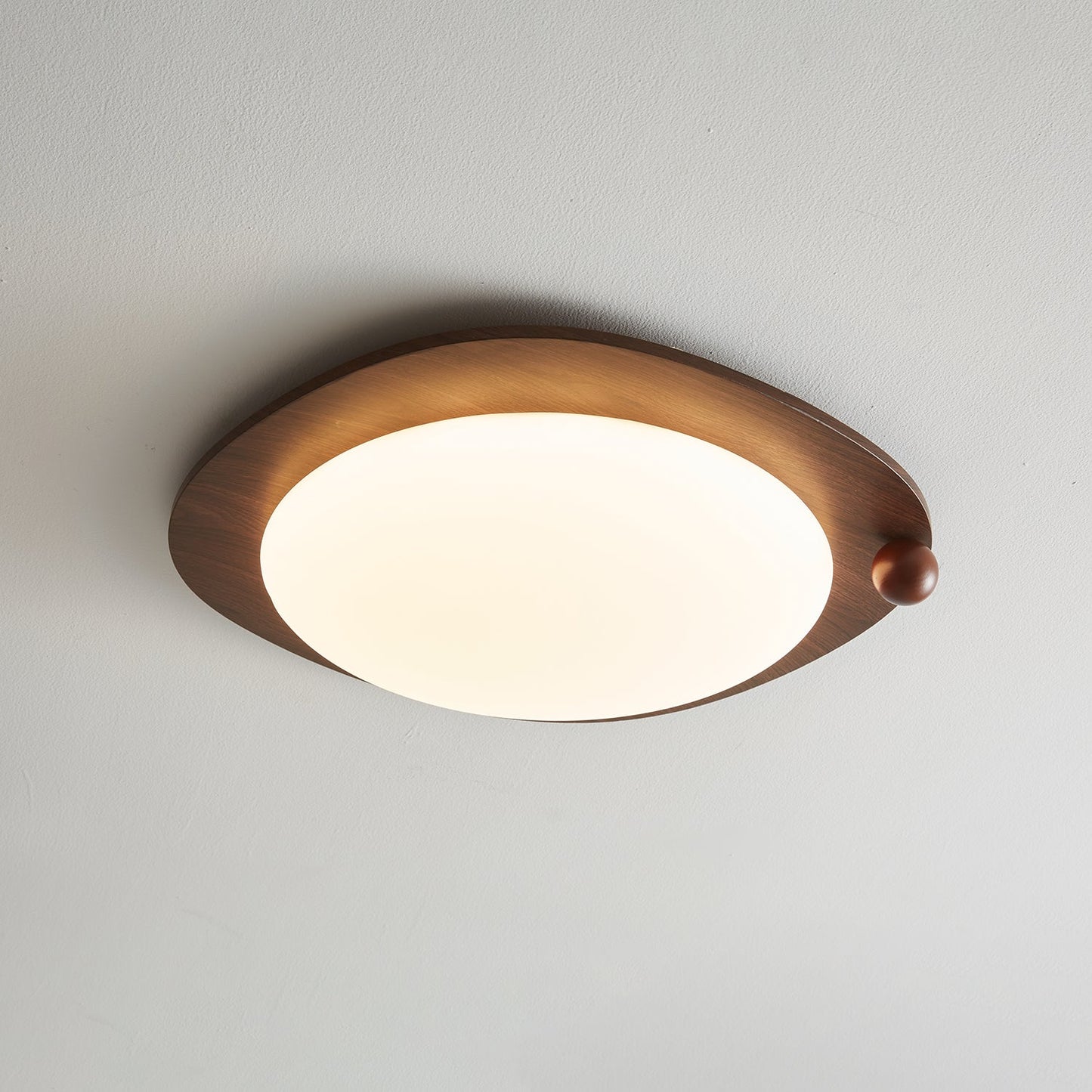 Amalphi Ceiling Light | Walnut Wood Grain | White Shade