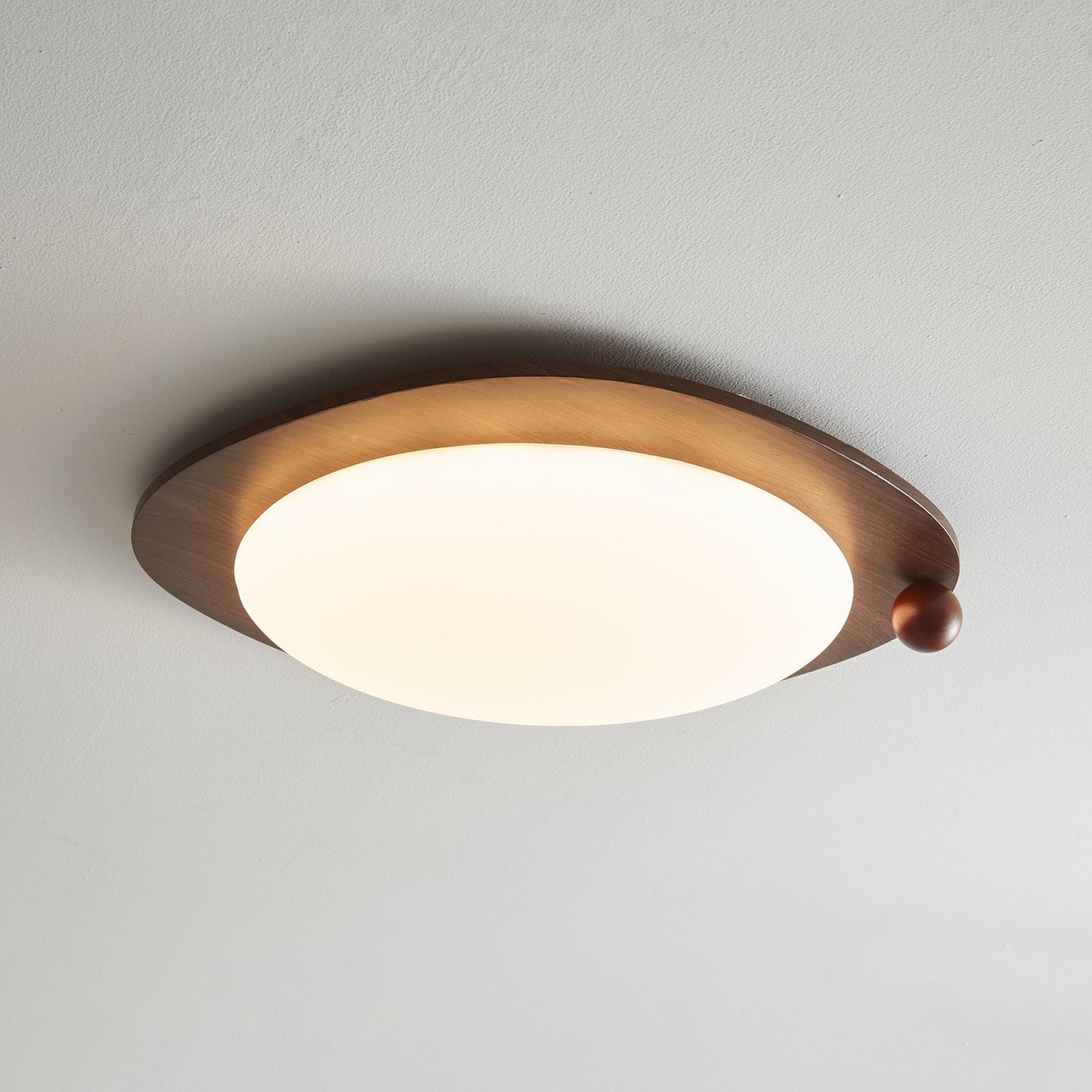 Amalphi Ceiling Light | Walnut Wood Grain | White Shade