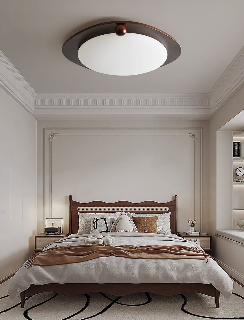 Amalphi Ceiling Light | Walnut Wood Grain | White Shade