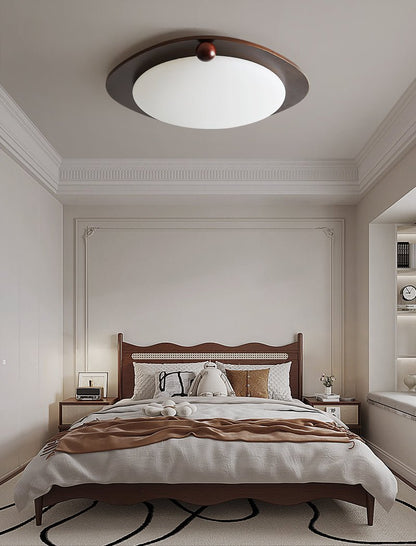 Amalphi Ceiling Light | Walnut Wood Grain | White Shade