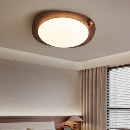 Amalphi Ceiling Light | Walnut Wood Grain | White Shade