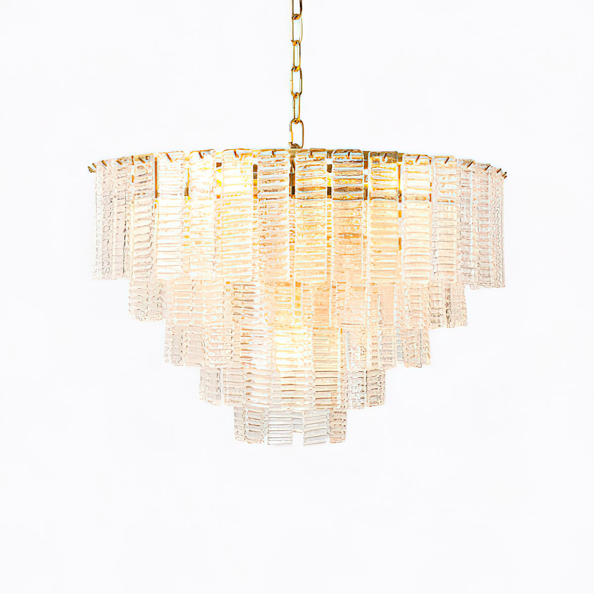 Murano Chandelier | Pink Opaque Glass & Copper | 62cm Diameter