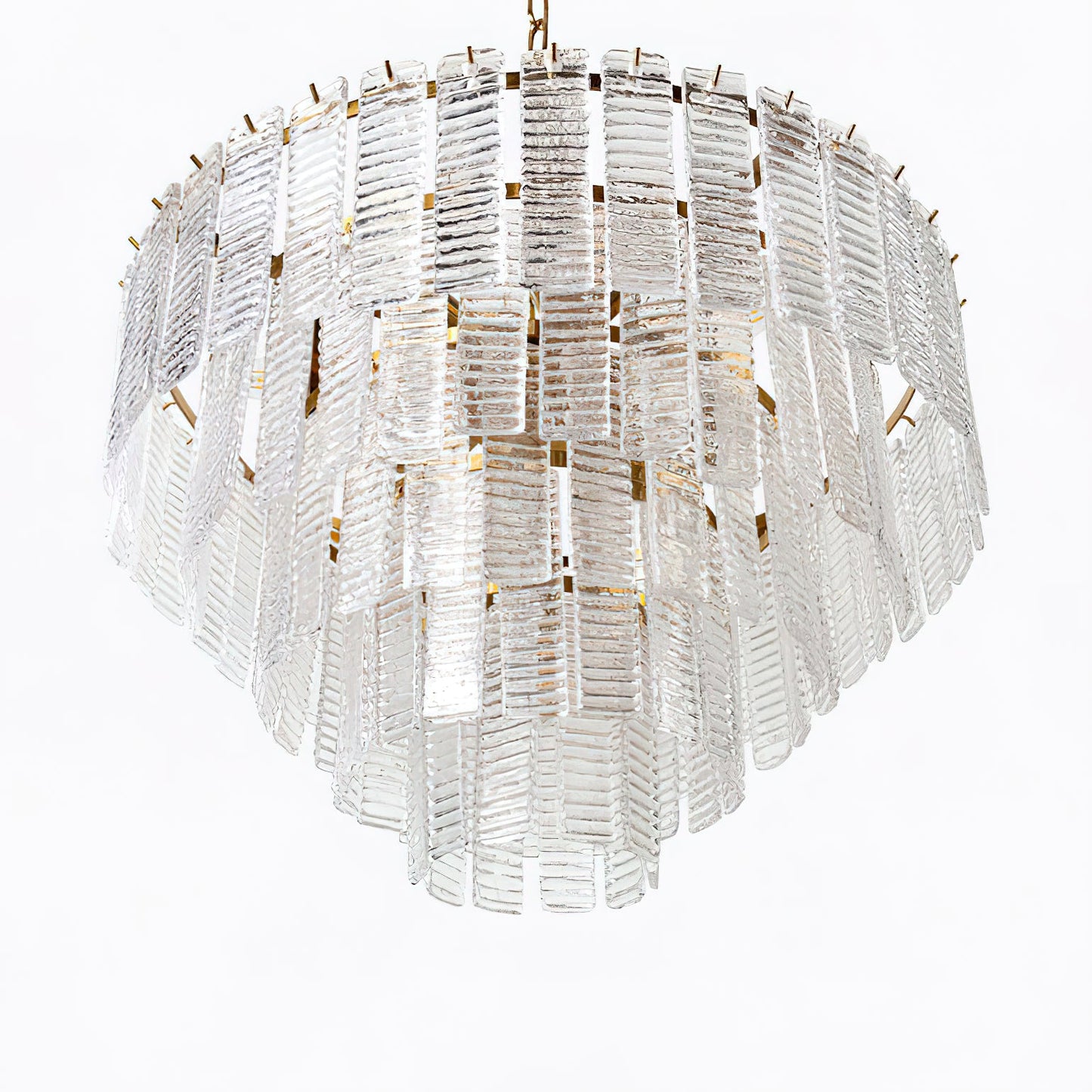 Murano Chandelier | Pink Opaque Glass & Copper | 62cm Diameter