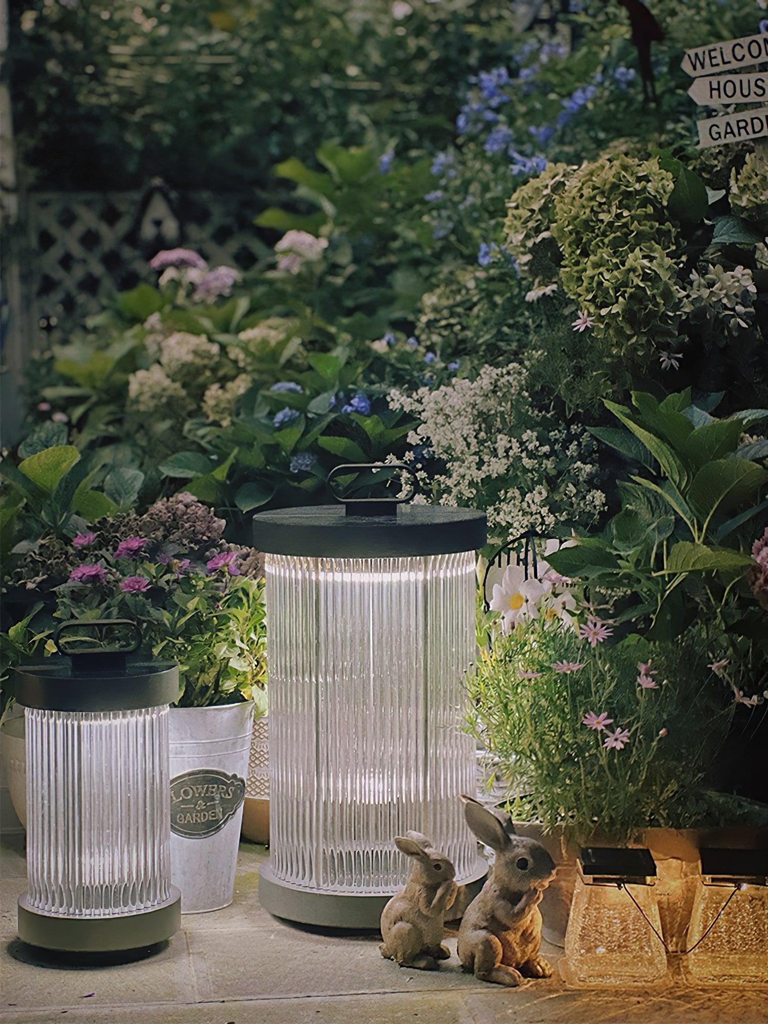 Lantern Garden Outdoor Light | Stainless Steel, Glass, Acrylic | Black