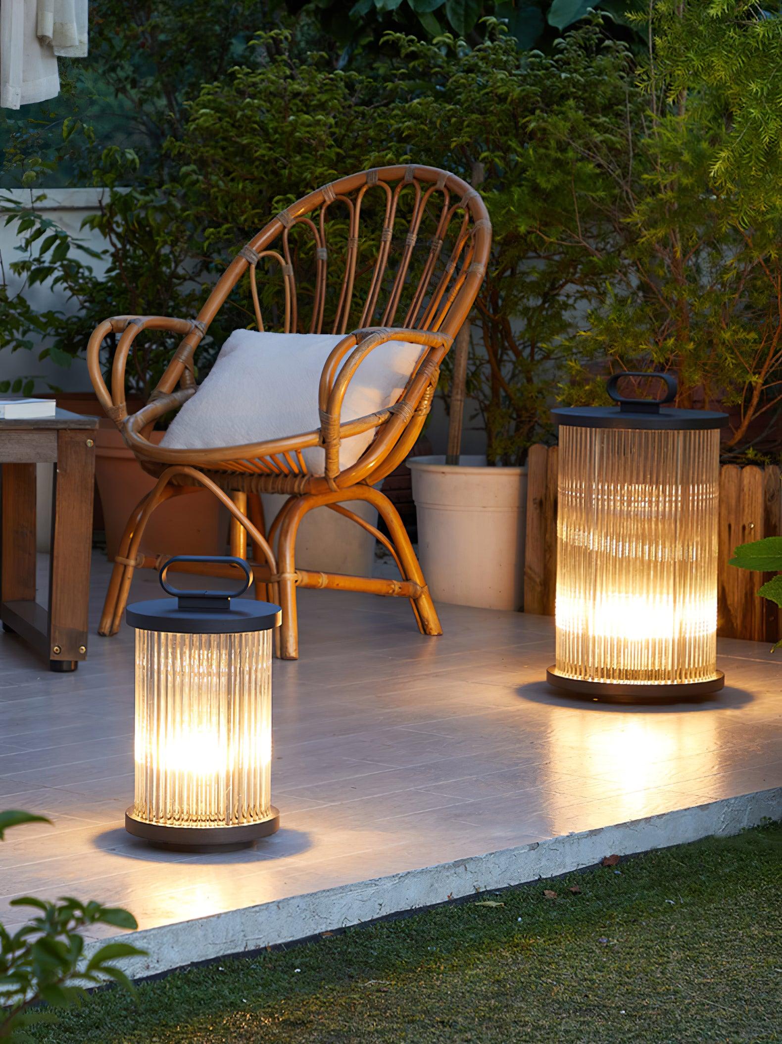 Lantern Garden Outdoor Light | Stainless Steel, Glass, Acrylic | Black