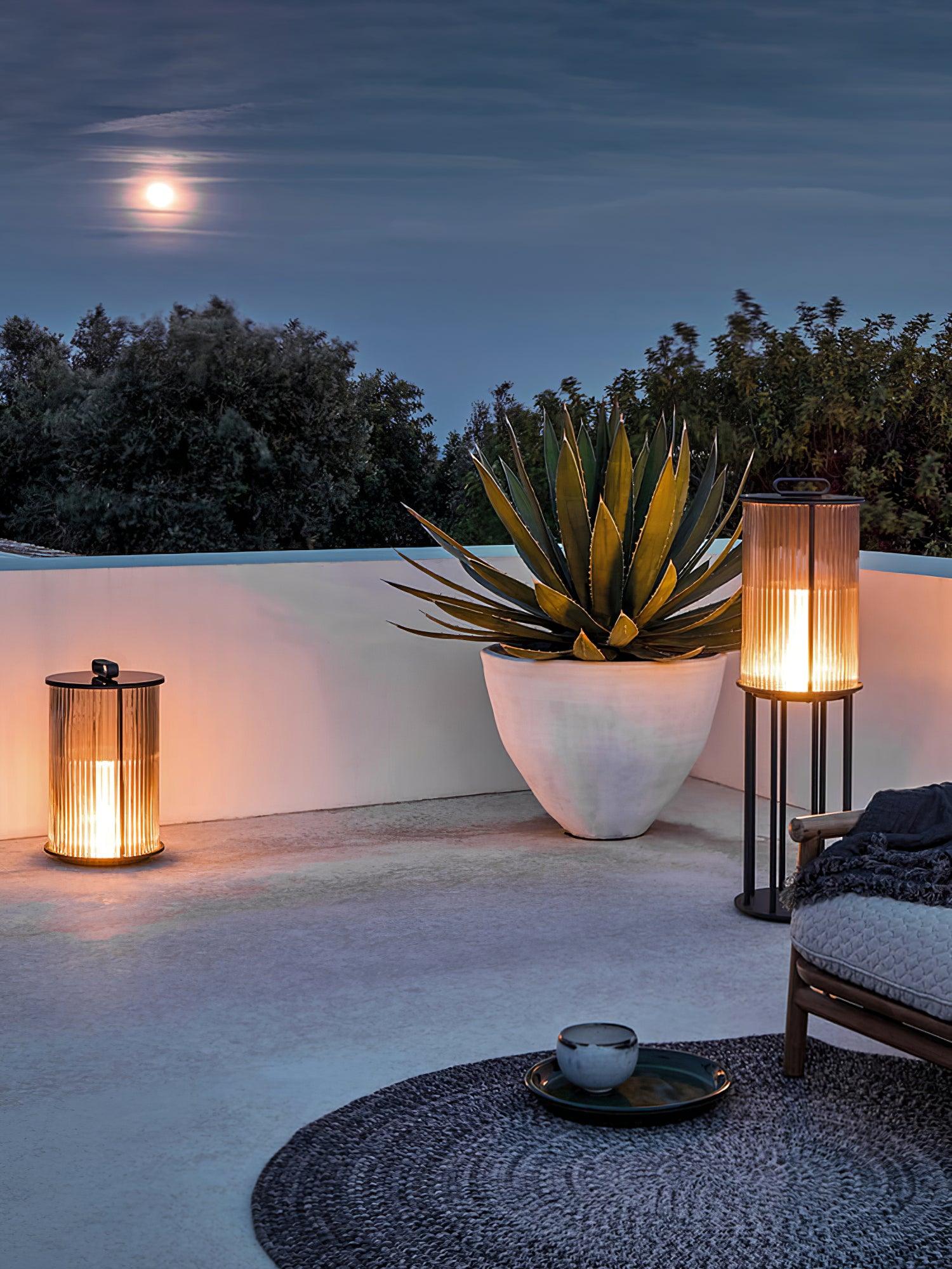 Lantern Garden Outdoor Light | Stainless Steel, Glass, Acrylic | Black