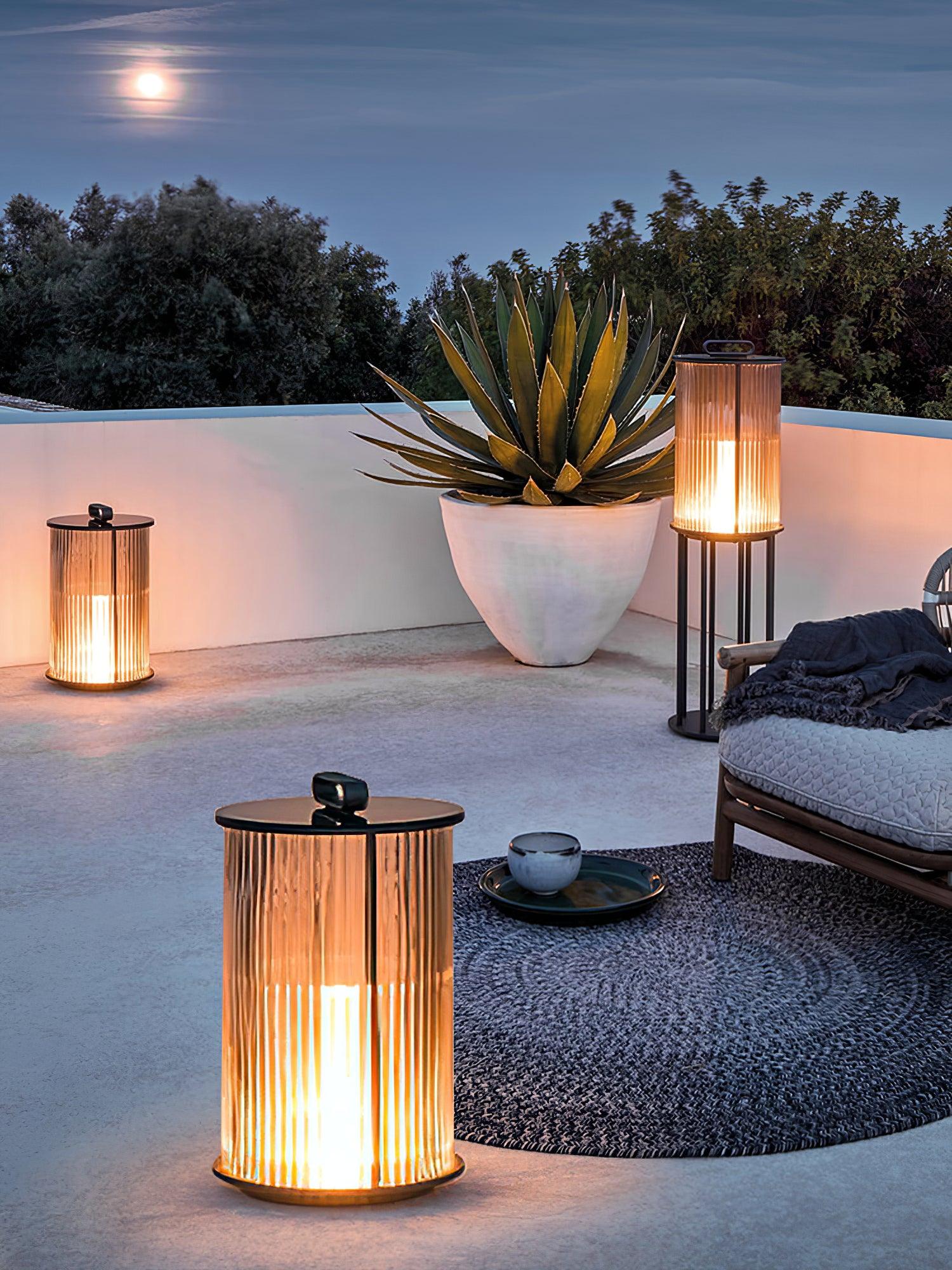 Lantern Garden Outdoor Light | Stainless Steel, Glass, Acrylic | Black