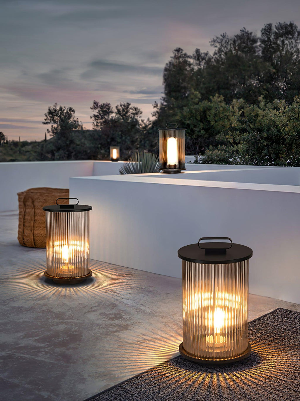 Lantern Garden Outdoor Light | Stainless Steel, Glass, Acrylic | Black