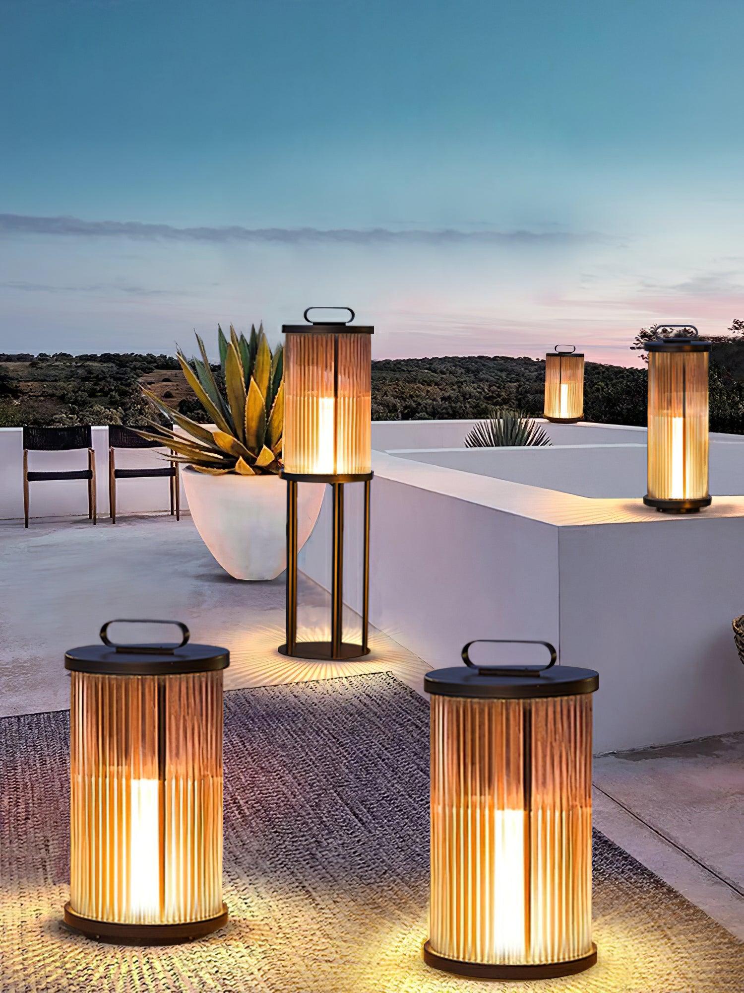 Lantern Garden Outdoor Light | Stainless Steel, Glass, Acrylic | Black