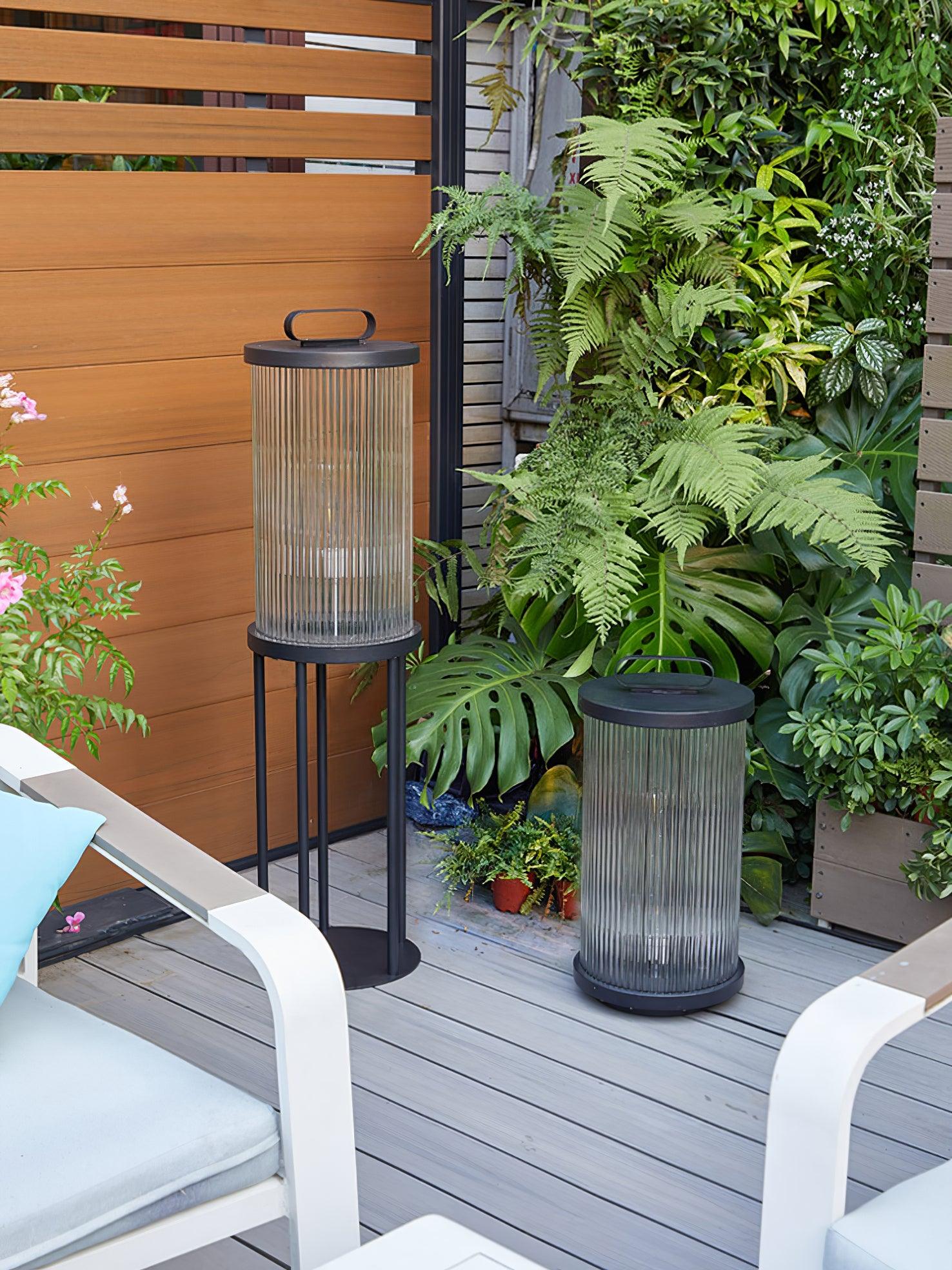 Lantern Garden Outdoor Light | Stainless Steel, Glass, Acrylic | Black