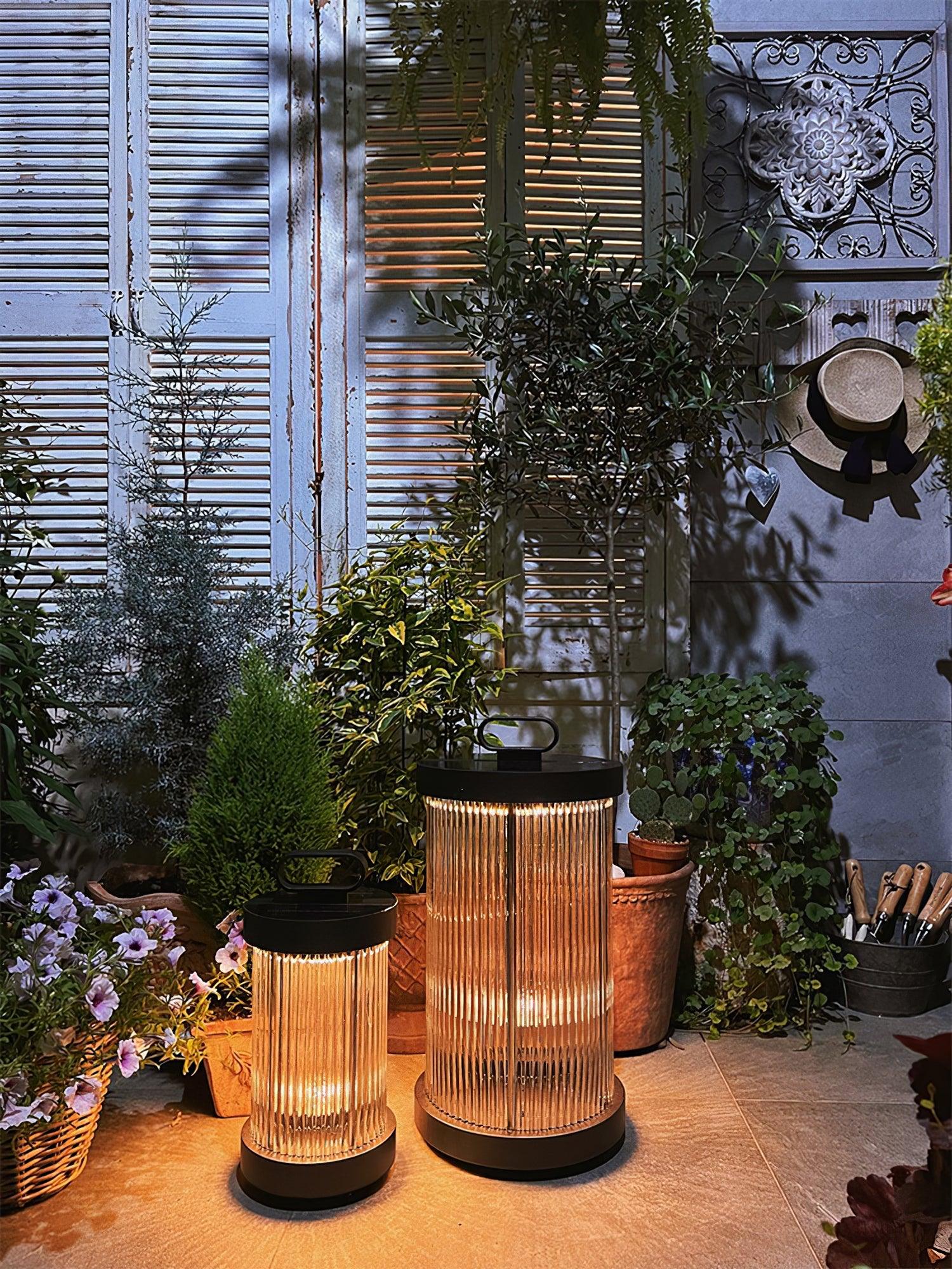 Lantern Garden Outdoor Light | Stainless Steel, Glass, Acrylic | Black