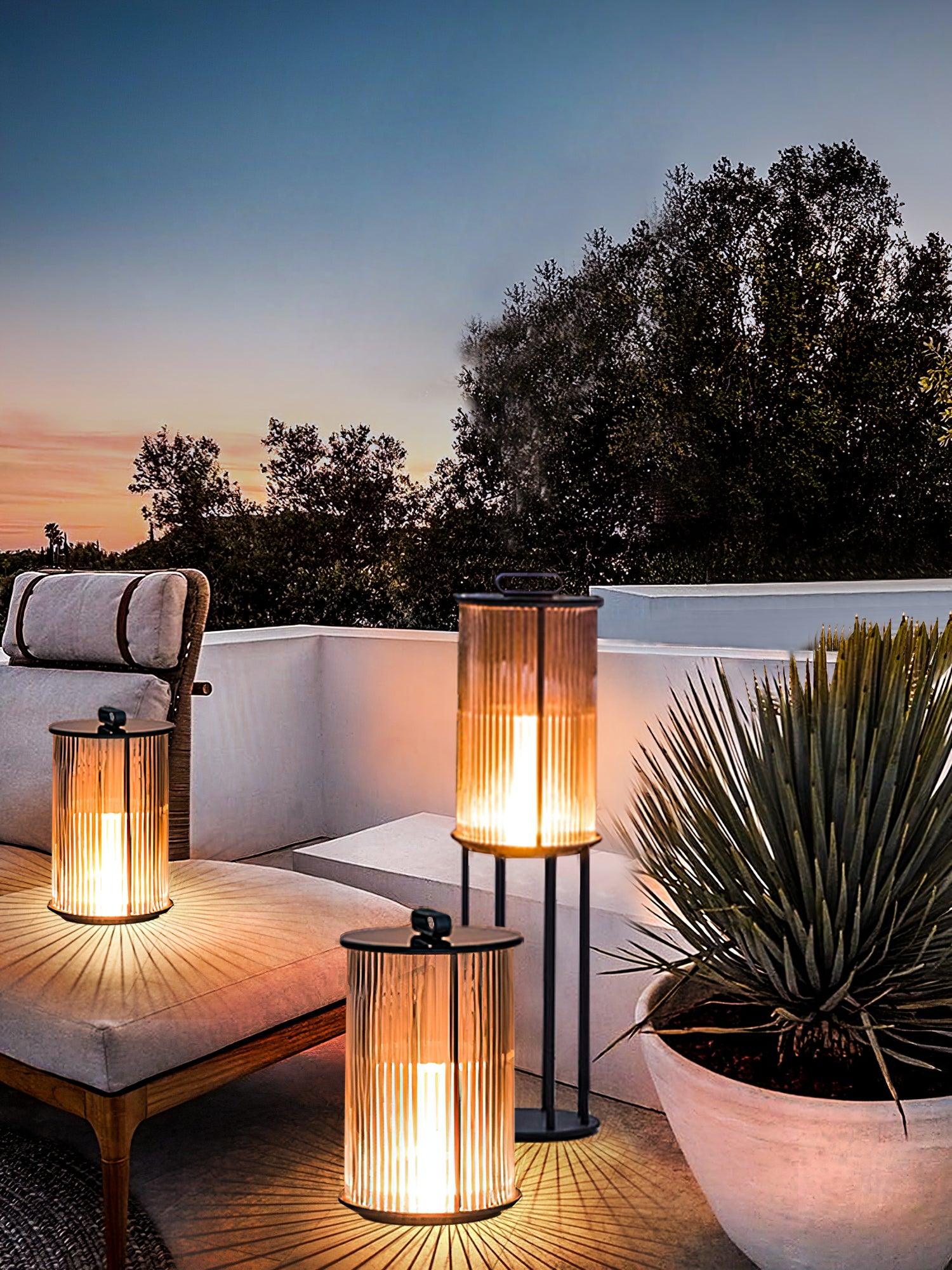 Lantern Garden Outdoor Light | Stainless Steel, Glass, Acrylic | Black