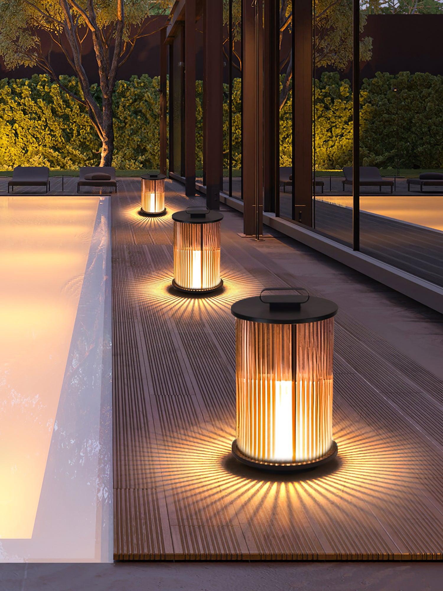 Lantern Garden Outdoor Light | Stainless Steel, Glass, Acrylic | Black