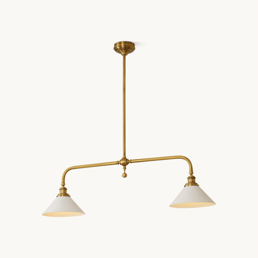 Amelia Chandelier | Brass & Ceramic | 2-Light Retro Design
