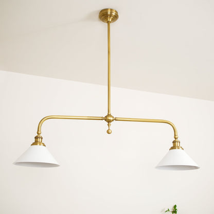 Amelia Chandelier | Brass & Ceramic | 2-Light Retro Design