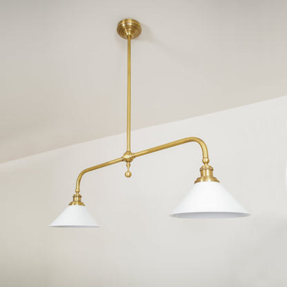 Amelia Chandelier | Brass & Ceramic | 2-Light Retro Design