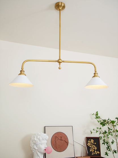Amelia Chandelier | Brass & Ceramic | 2-Light Retro Design