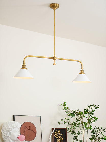Amelia Chandelier | Brass & Ceramic | 2-Light Retro Design