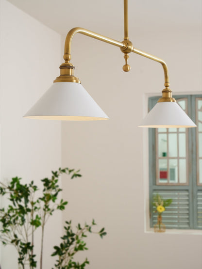 Amelia Chandelier | Brass & Ceramic | 2-Light Retro Design