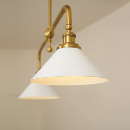 Amelia Chandelier | Brass & Ceramic | 2-Light Retro Design
