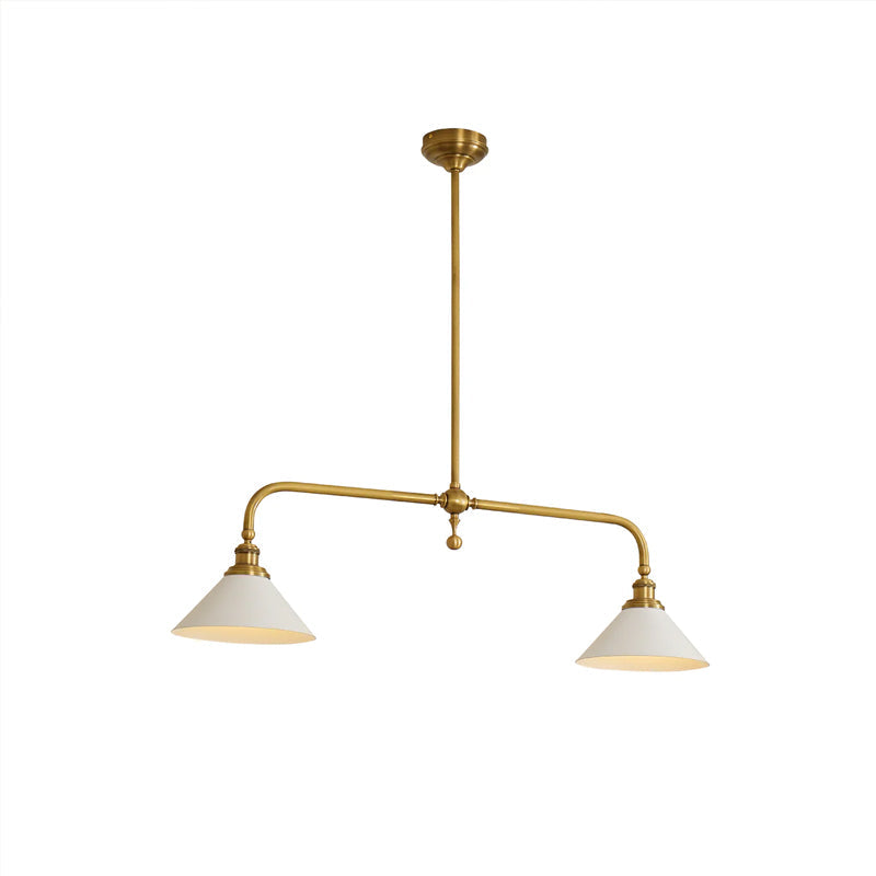 Amelia Chandelier | Brass & Ceramic | 2-Light Retro Design