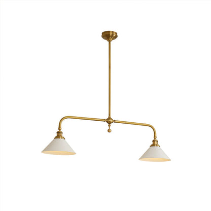 Amelia Chandelier | Brass & Ceramic | 2-Light Retro Design