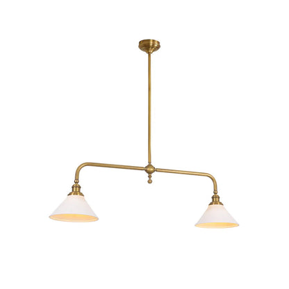 Amelia Chandelier | Brass & Ceramic | 2-Light Retro Design