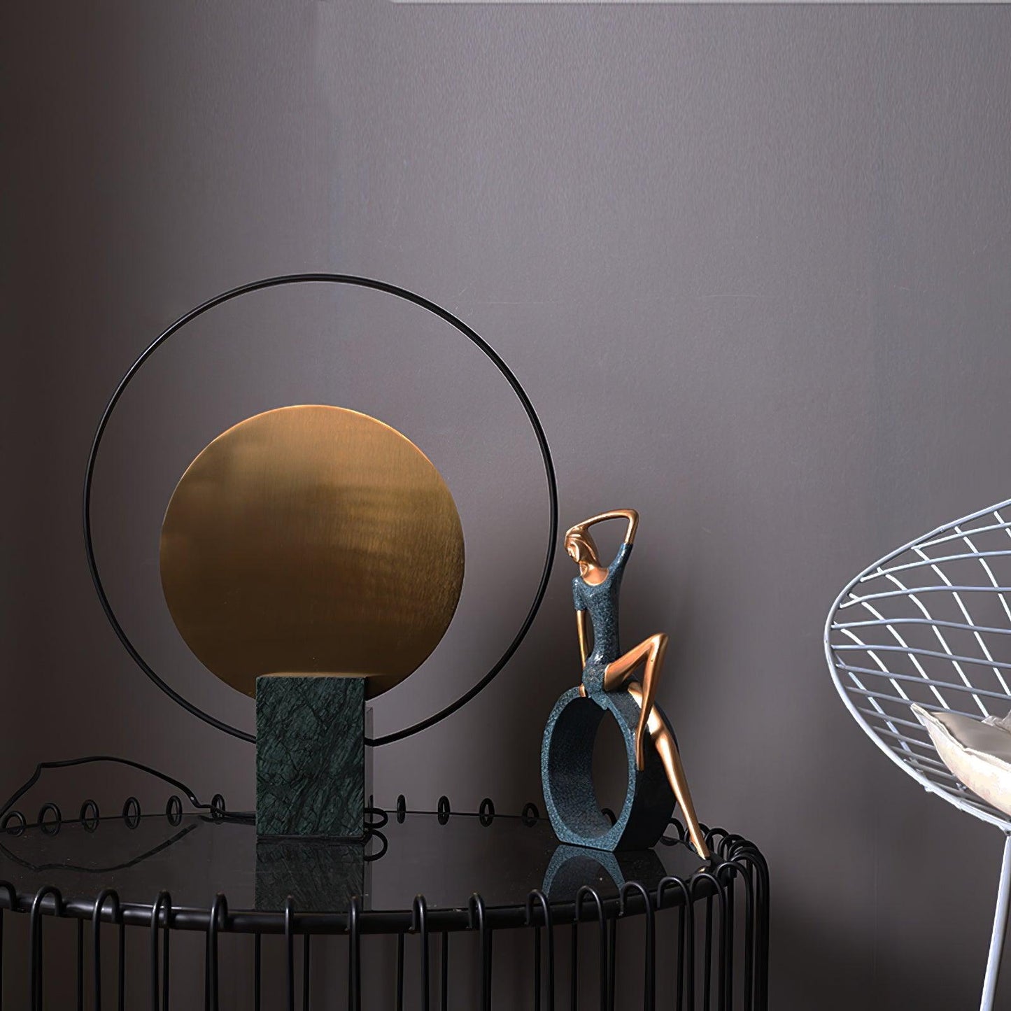 Amos Camden Table Lamp | Metal & Marble | Black/Gold