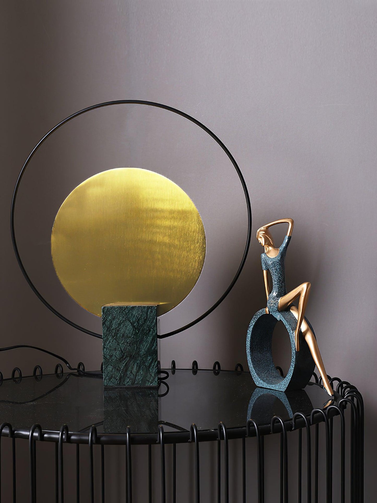 Amos Camden Table Lamp | Metal & Marble | Black/Gold