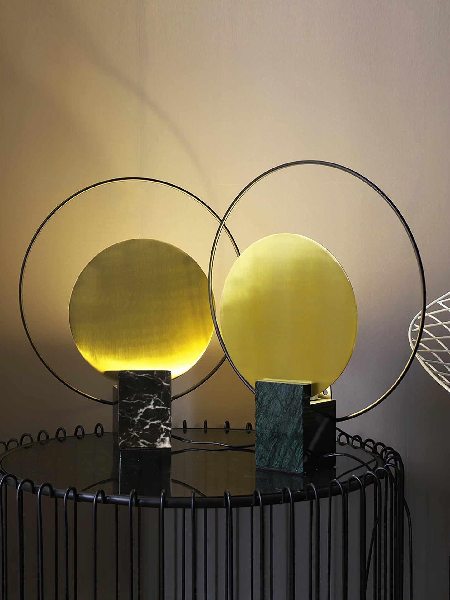 Amos Camden Table Lamp | Metal & Marble | Black/Gold