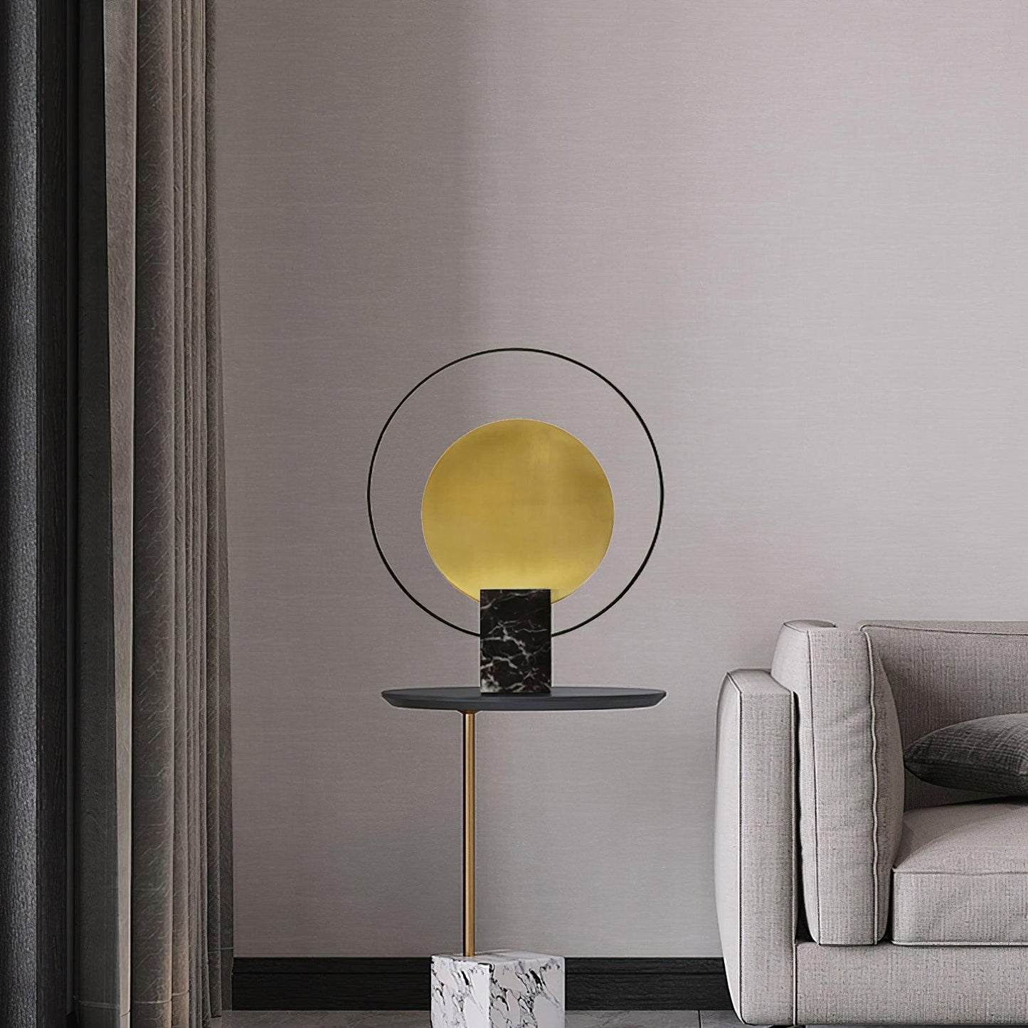 Amos Camden Table Lamp | Metal & Marble | Black/Gold