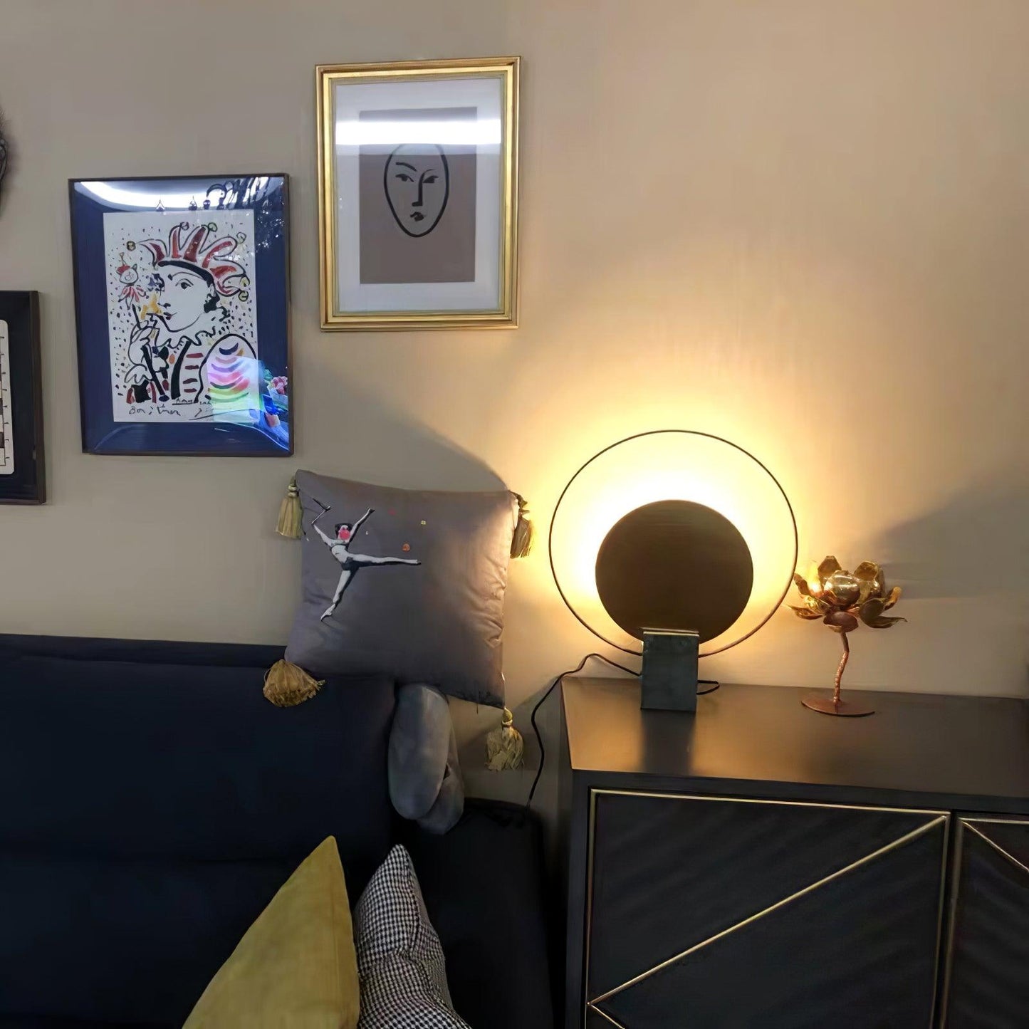 Amos Camden Table Lamp | Metal & Marble | Black/Gold