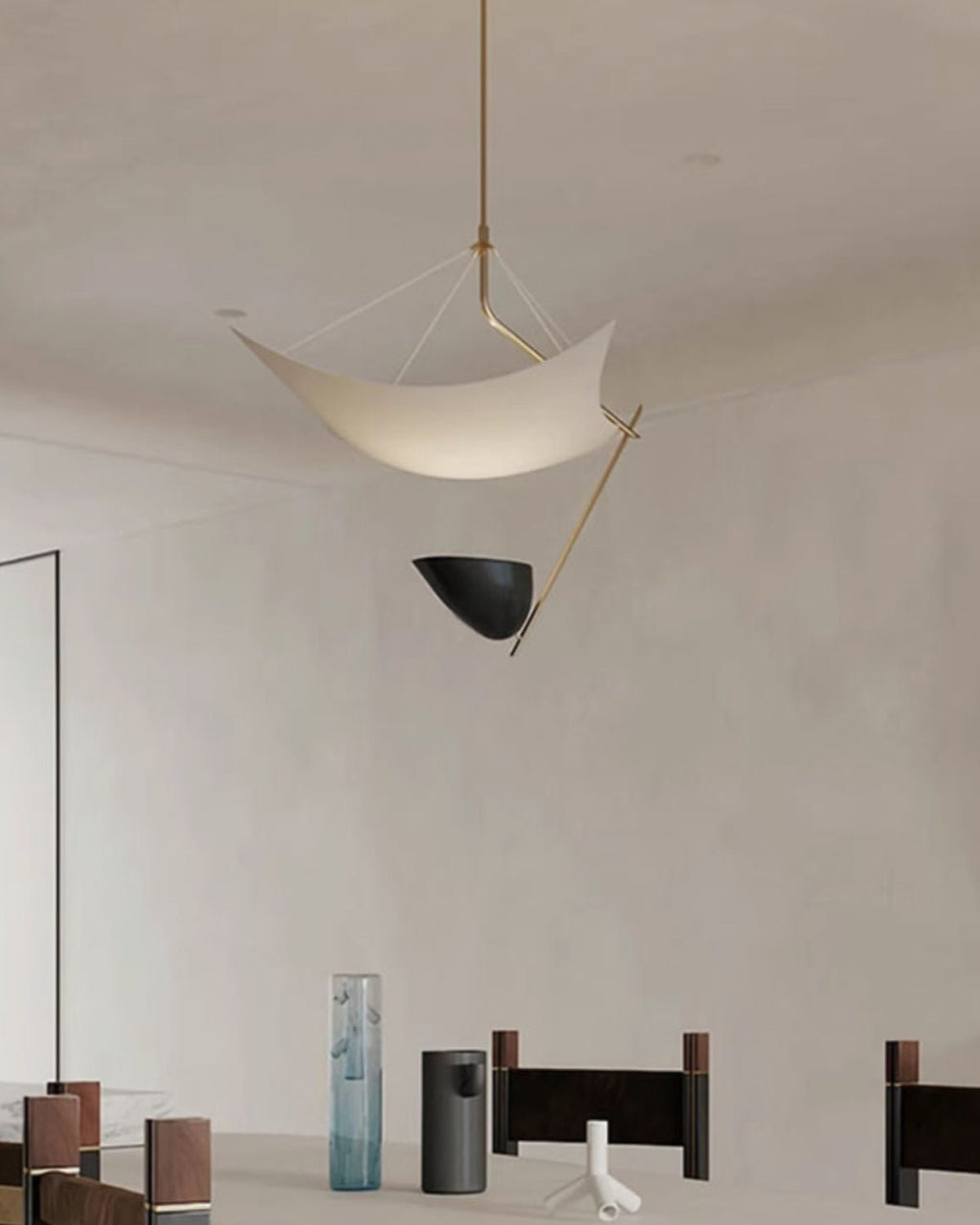 Angelo Lelii Pendant Light | Brass & Black Metal | 50cm Diameter