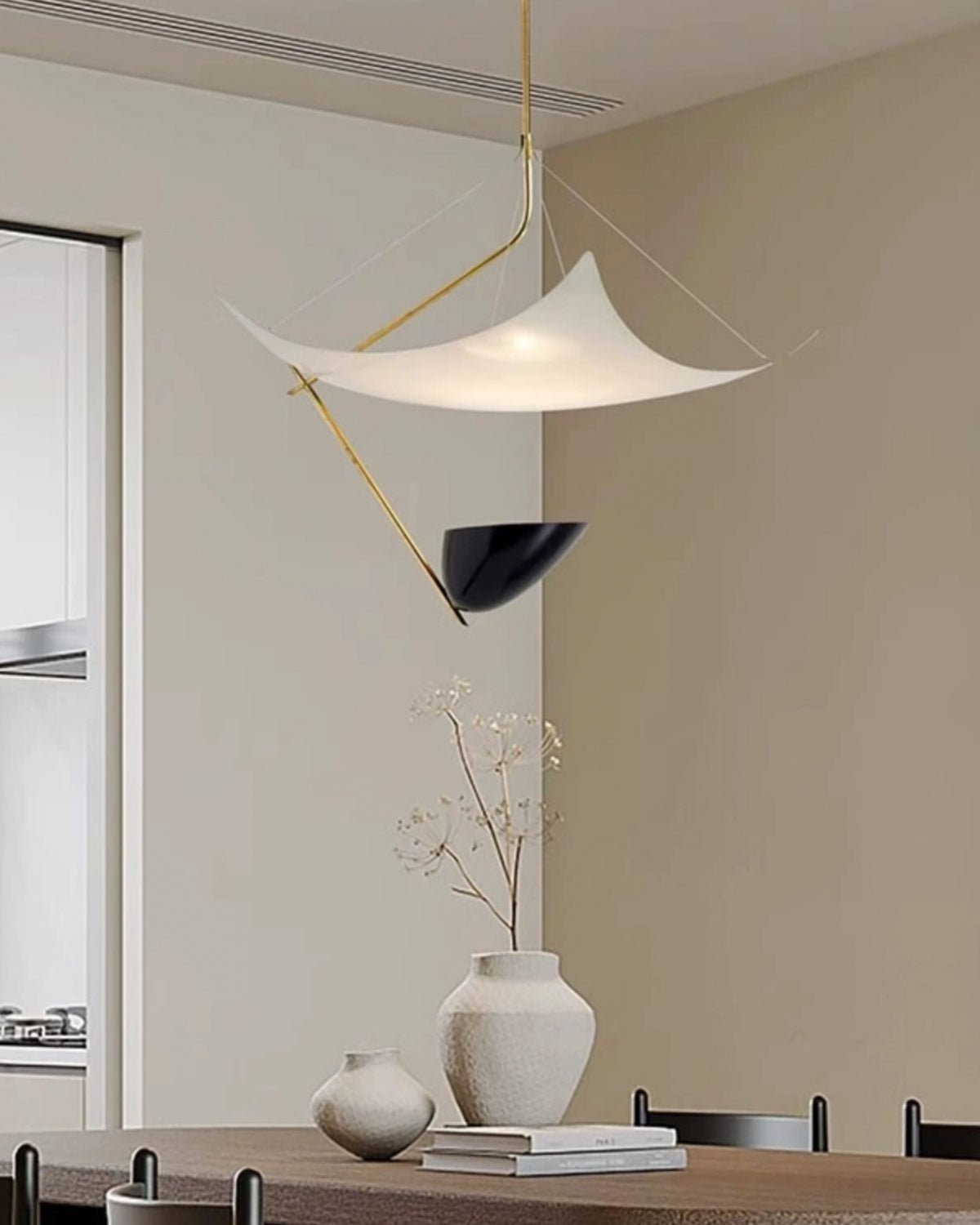Angelo Lelii Pendant Light | Brass & Black Metal | 50cm Diameter