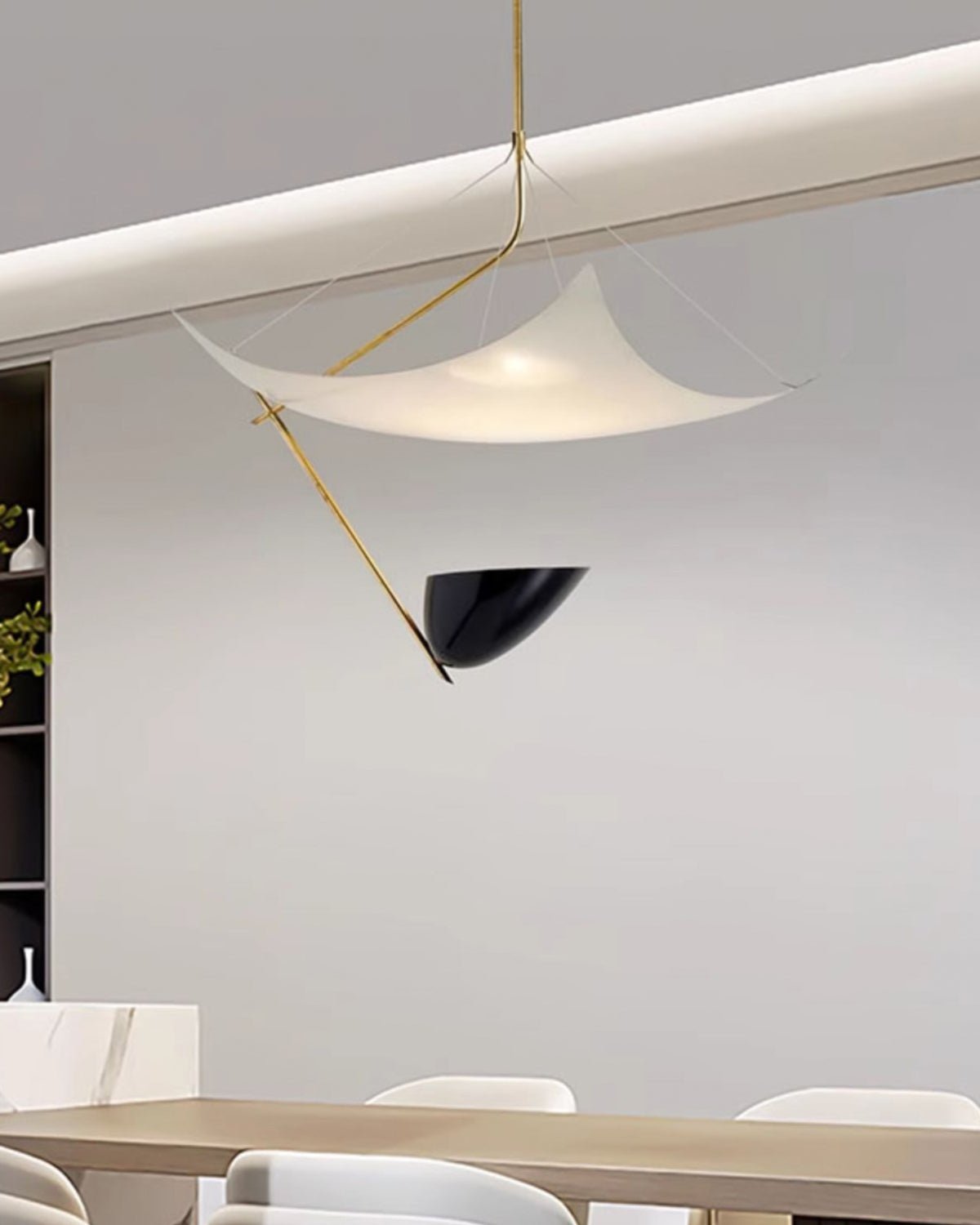 Angelo Lelii Pendant Light | Brass & Black Metal | 50cm Diameter