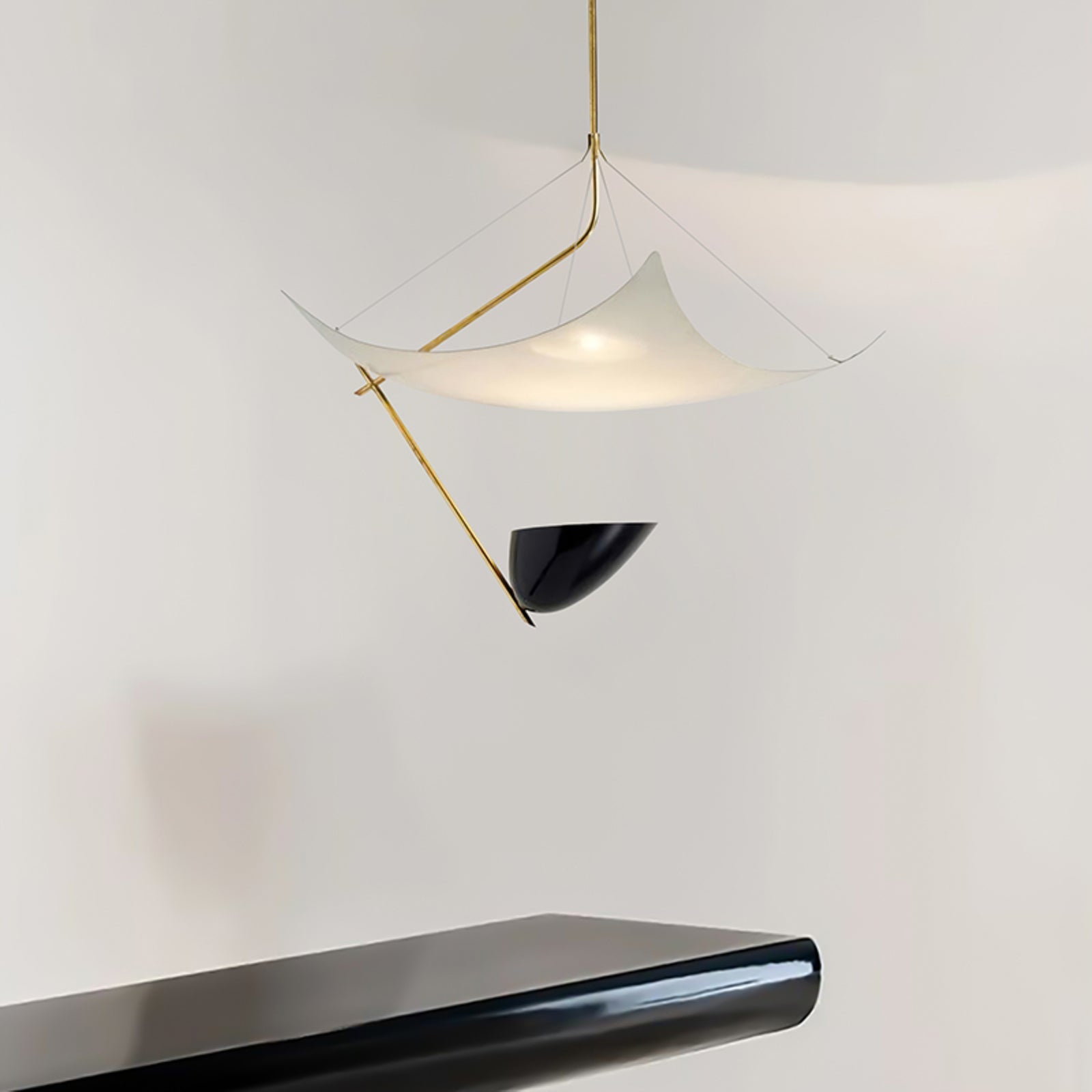 Angelo Lelii Pendant Light | Brass & Black Metal | 50cm Diameter