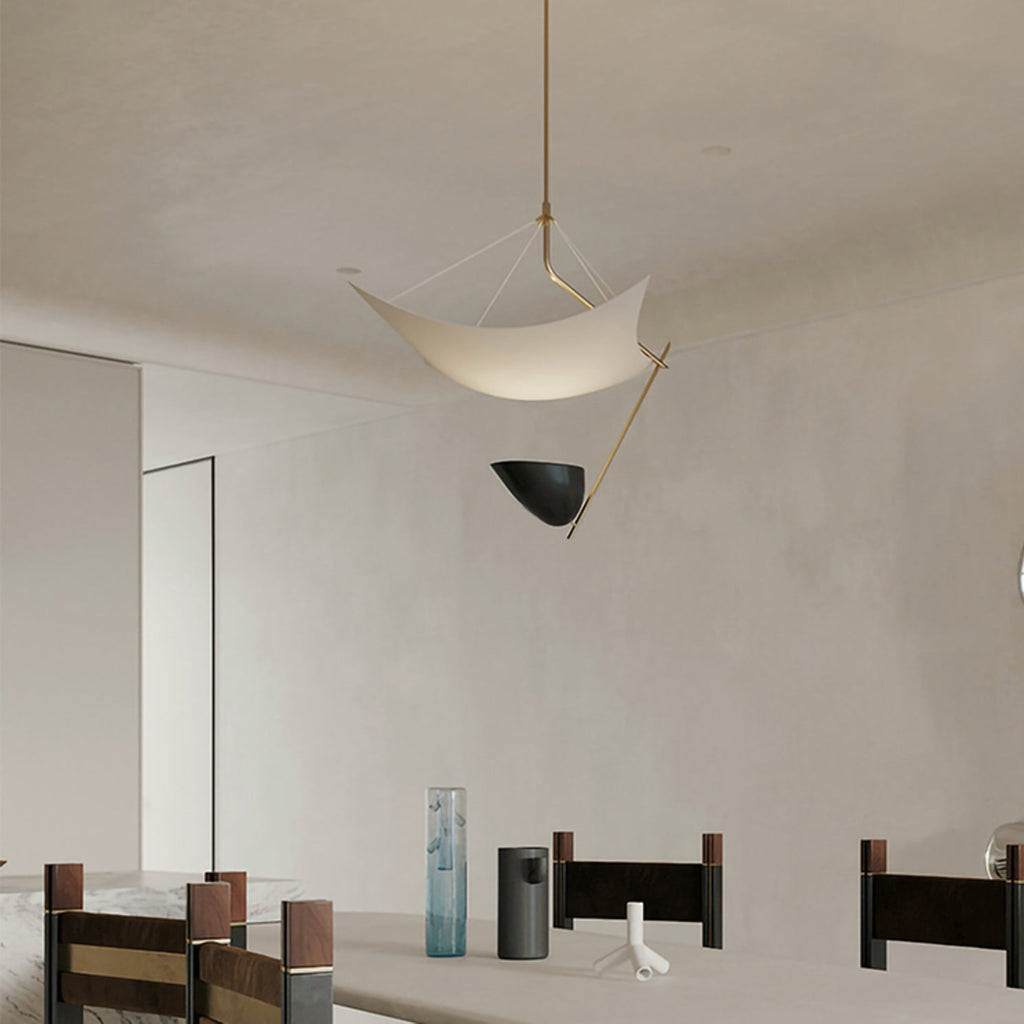 Angelo Lelii Pendant Light | Brass & Black Metal | 50cm Diameter