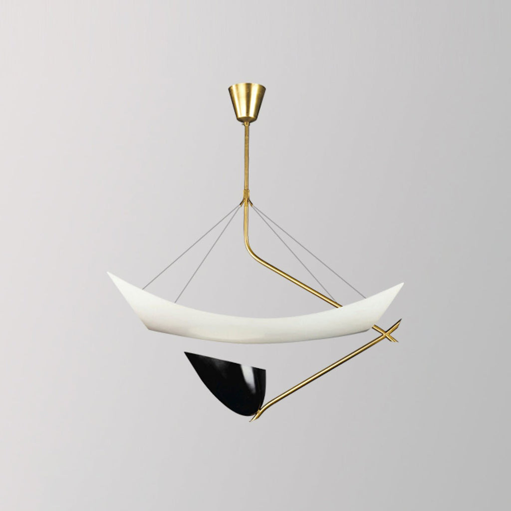 Angelo Lelii Pendant Light | Brass & Black Metal | 50cm Diameter