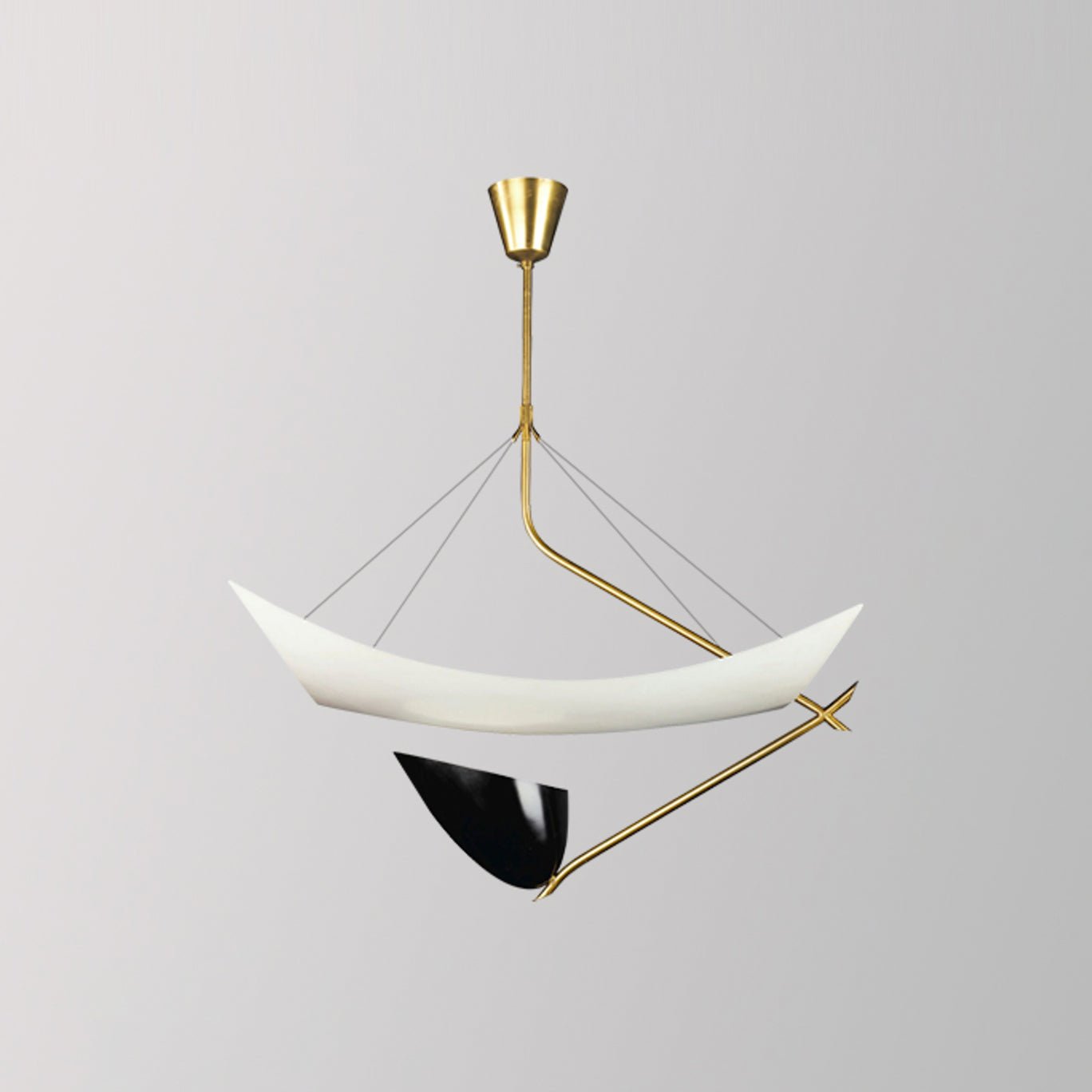Angelo Lelii Pendant Light | Brass & Black Metal | 50cm Diameter