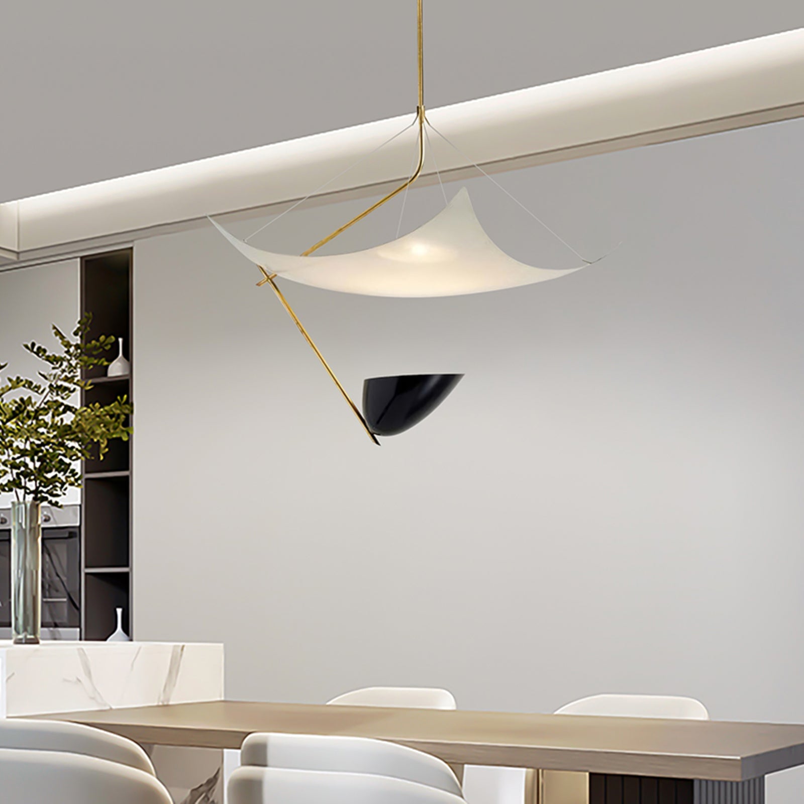 Angelo Lelii Pendant Light | Brass & Black Metal | 50cm Diameter